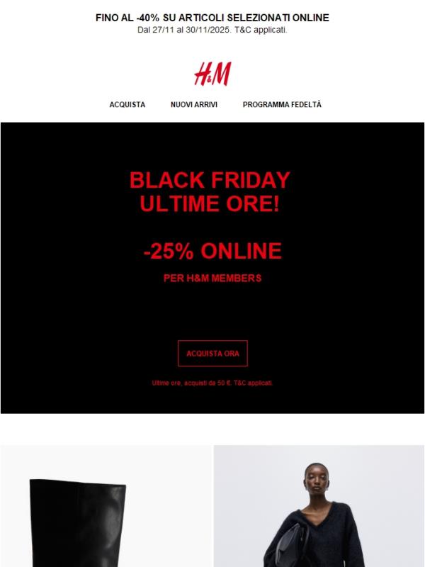 Ultimo ore! -25% online