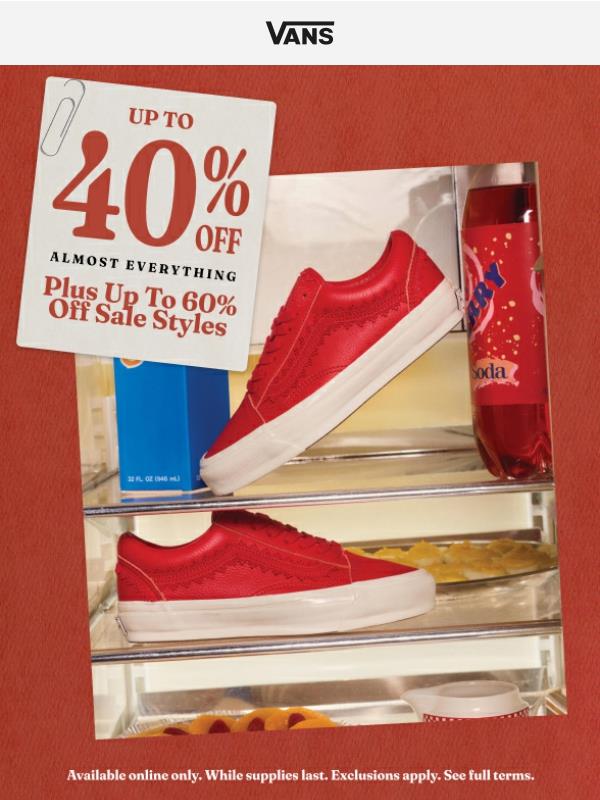 New shoes for up to 40% off