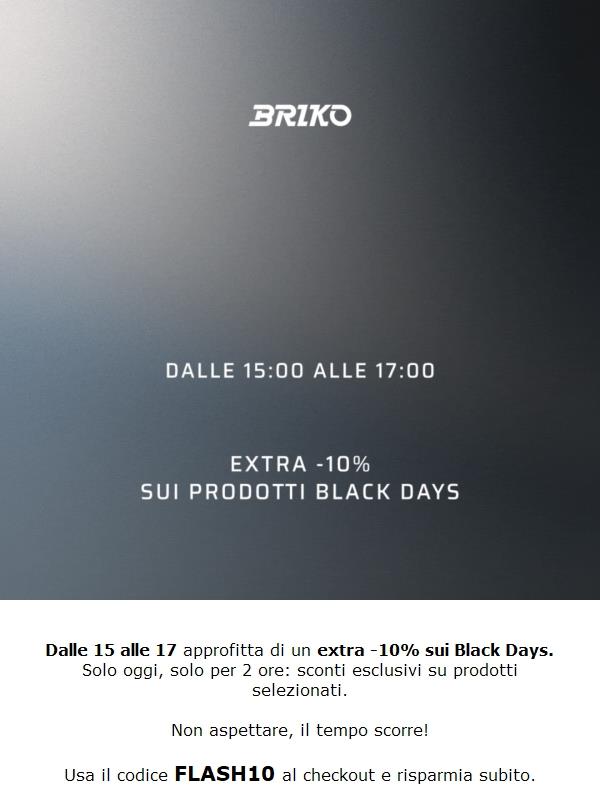 FLASH: -10% extra a tempo limitato ⌛