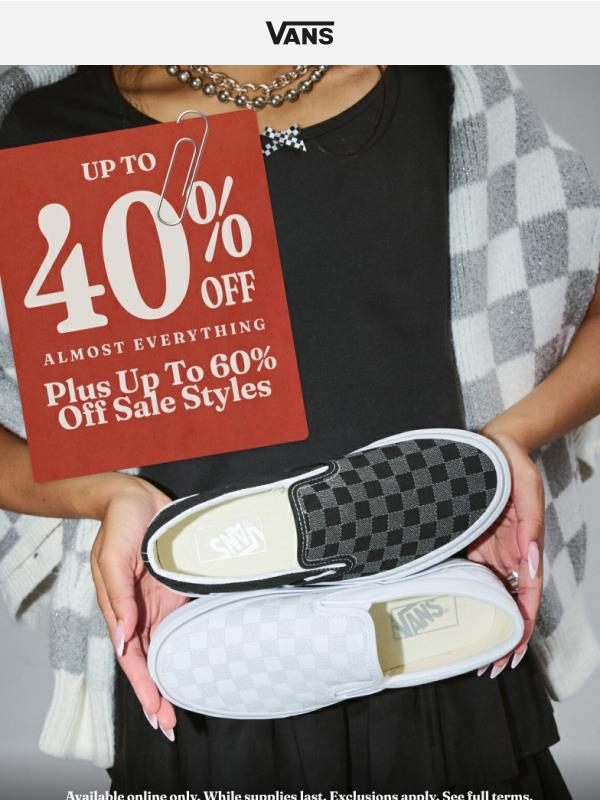 🏁 Up to 40% off Checkerboard Styles
