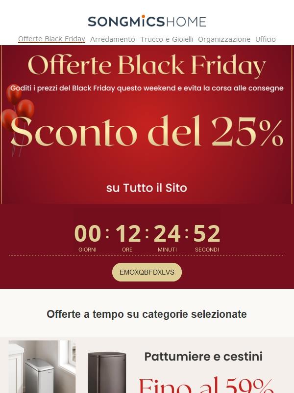 🎉Sconto del 25% – La tua offerta del weekend di Black Friday sta per terminare