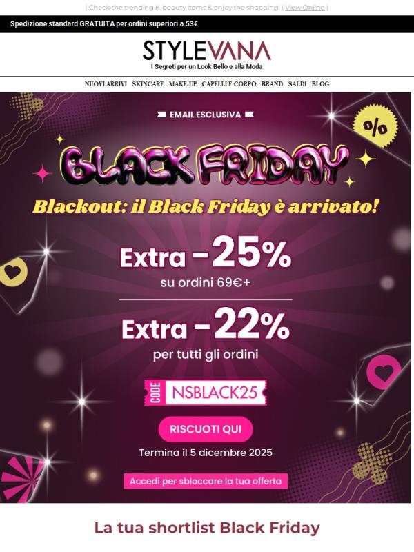 ⏰Offerte Black Friday ESTESE!