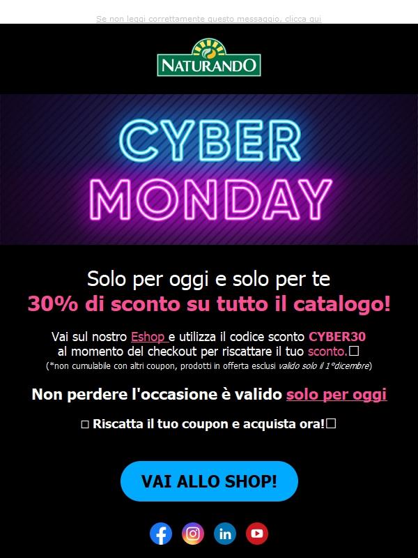CYBERMONDAY:⚠️PER 24H⌛-30% SU TUTTO💣