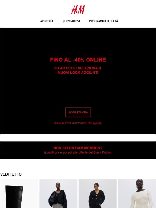 Fino al -40% su articoli selezionati online