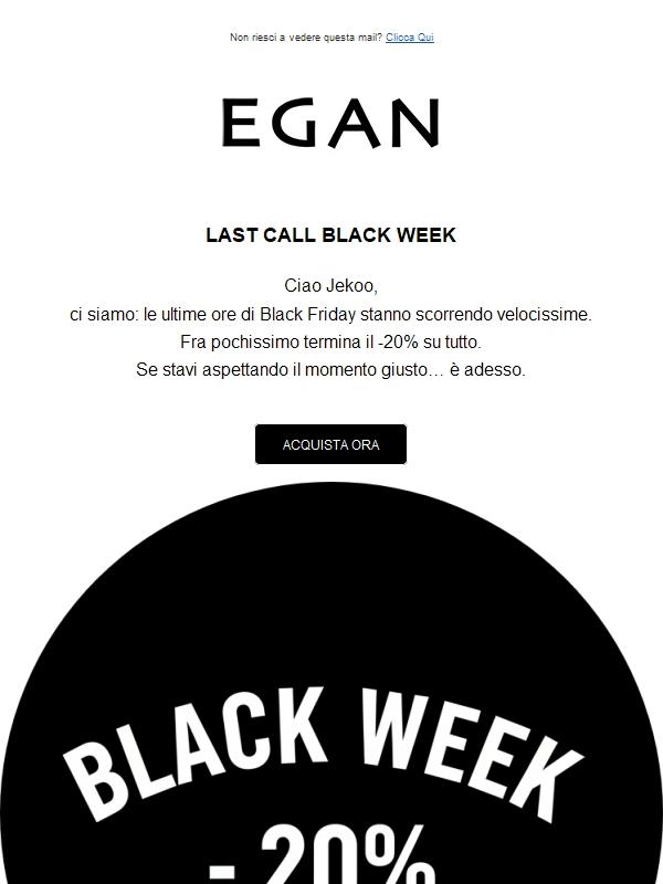 ⏰ Ultime ore di Black Friday: -20%