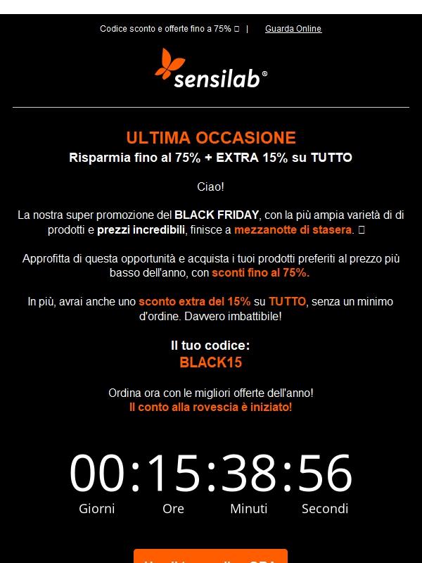 15% EXTRA in meno fino a mezzanotte