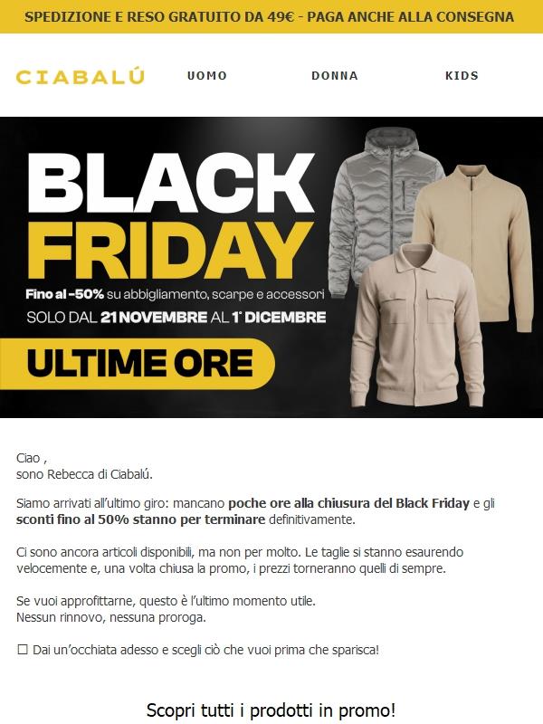 ⏰ Ultime ore per il Black Friday!