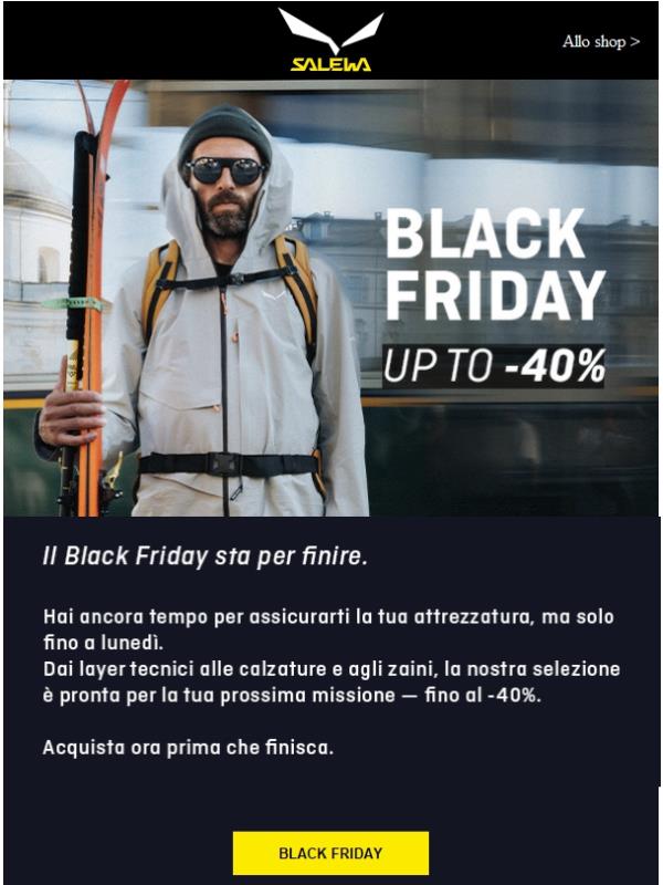 Il Black Friday termina lunedì