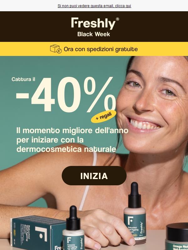 Inizia la tua routine al -40% 🙊