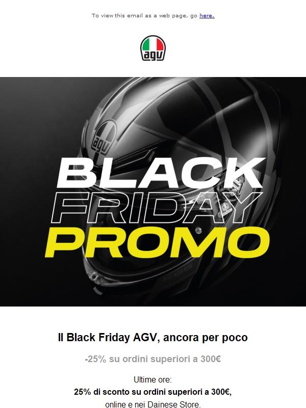 Ultima possibilità: -25% su caschi e accessori