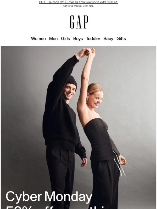 You're officially getting 60% off Cyber deals + 50% off everything else, online now