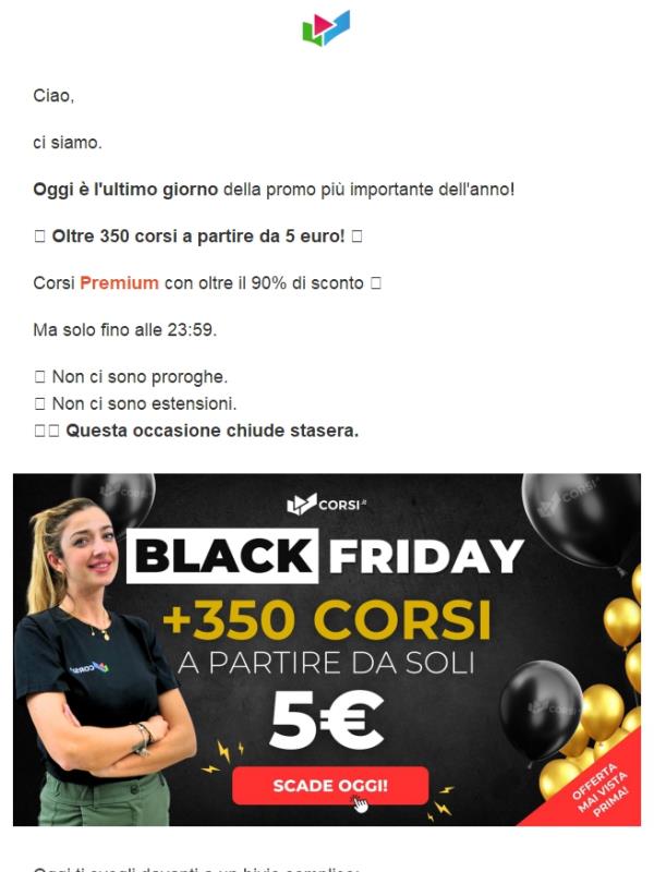 BlackFriday: scade oggi!