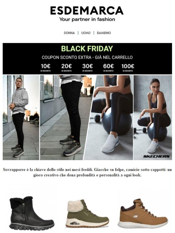 I tuoi must-have di Skechers, Pepe Jeans, Guess e TOUS per il Black Friday