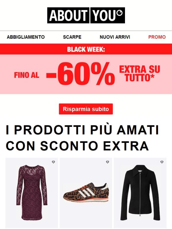 Non perdertelo: fino al -60% di sconto EXTRA