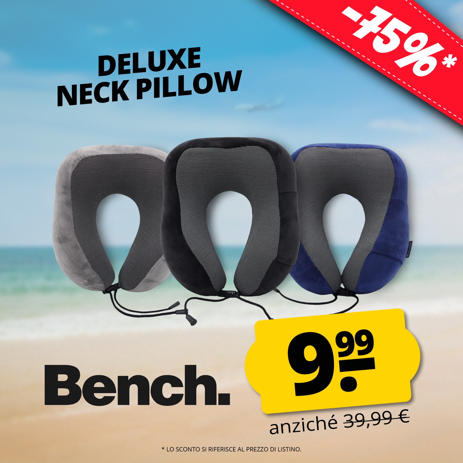 bench deluxe memory travel cuscino cervicale