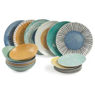 Marea Colored Porcelain Dinnerware Set 18 Pcs