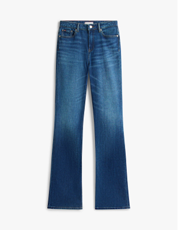 Jeans a campana e vita media sbiaditi