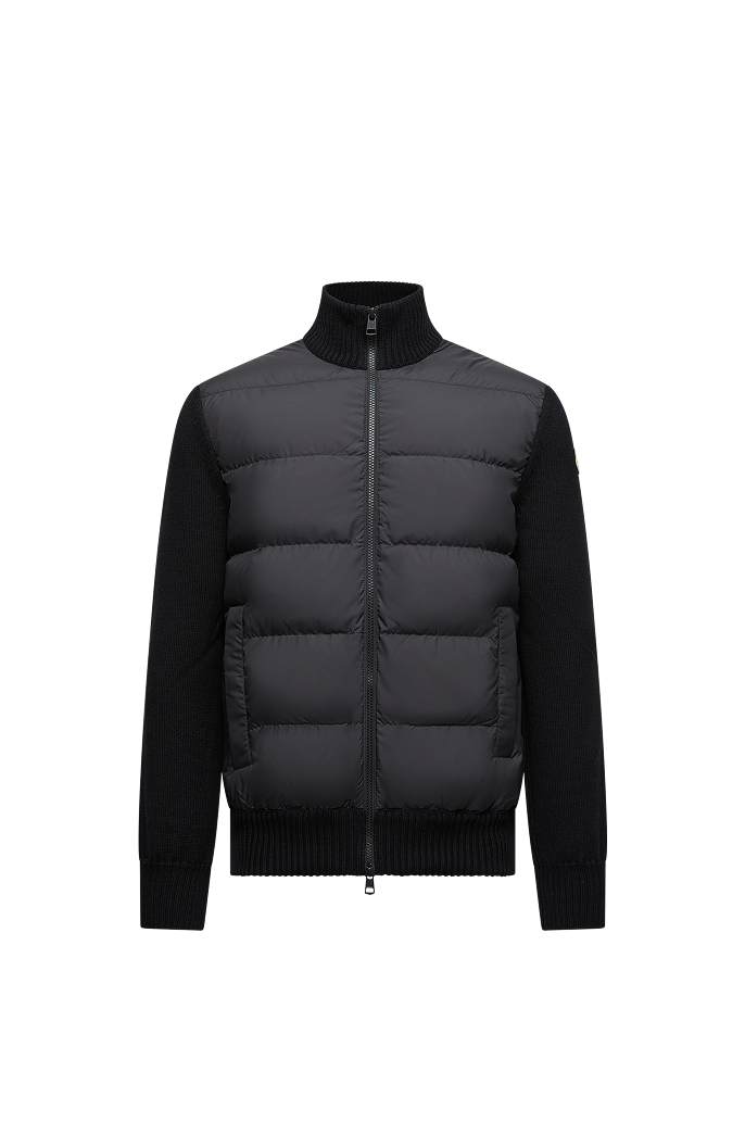 Cardigan imbottito in lana con zip