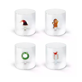25 cl - Monterey Christmas Borosilicate Glass Water Tumbler - Set of 4