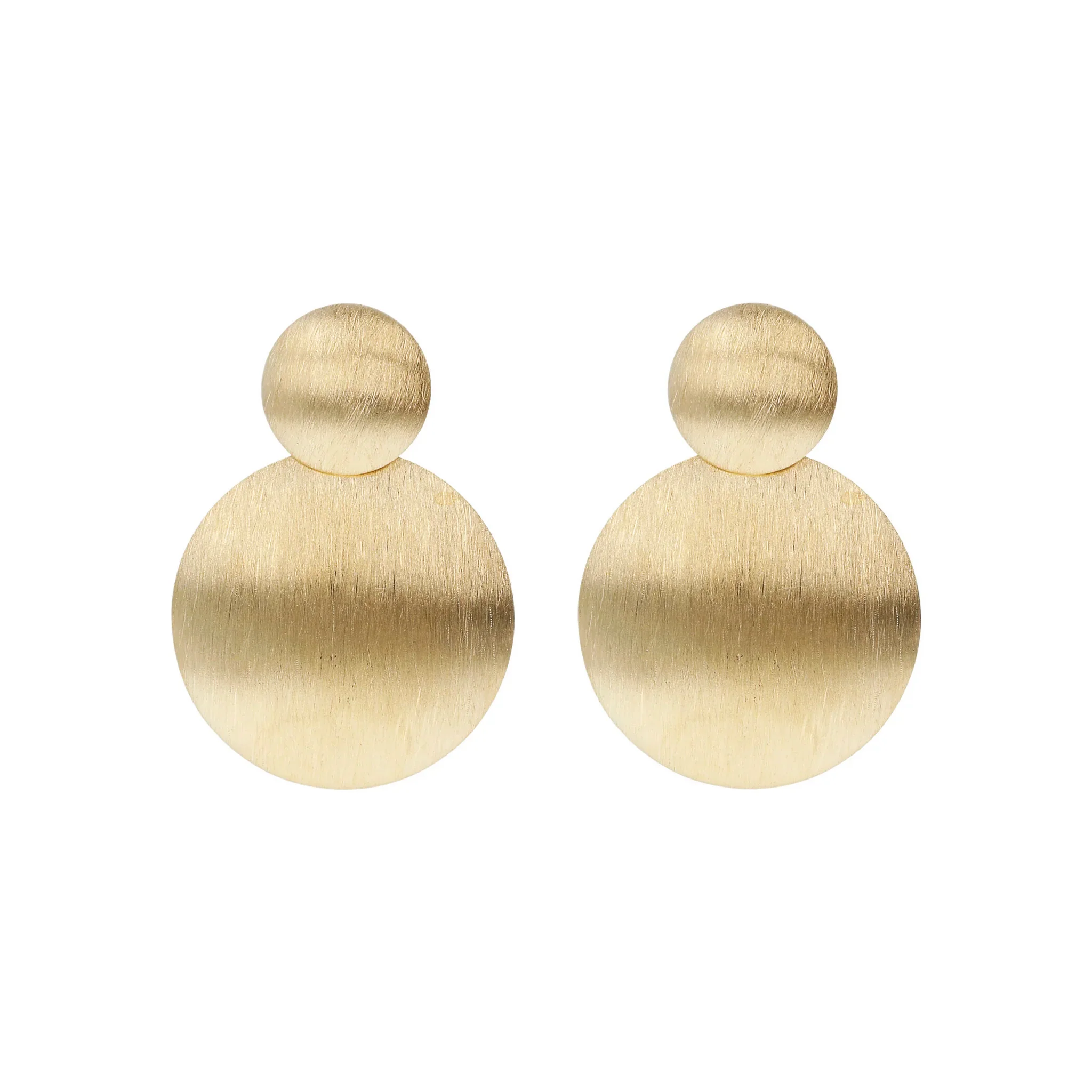 Image of Orecchini Pendenti Doppio Disco Satinato