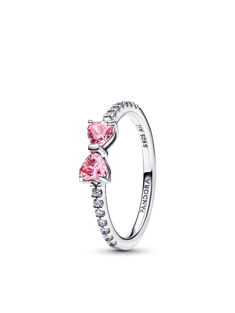 Sparkling Pink Bow Ring