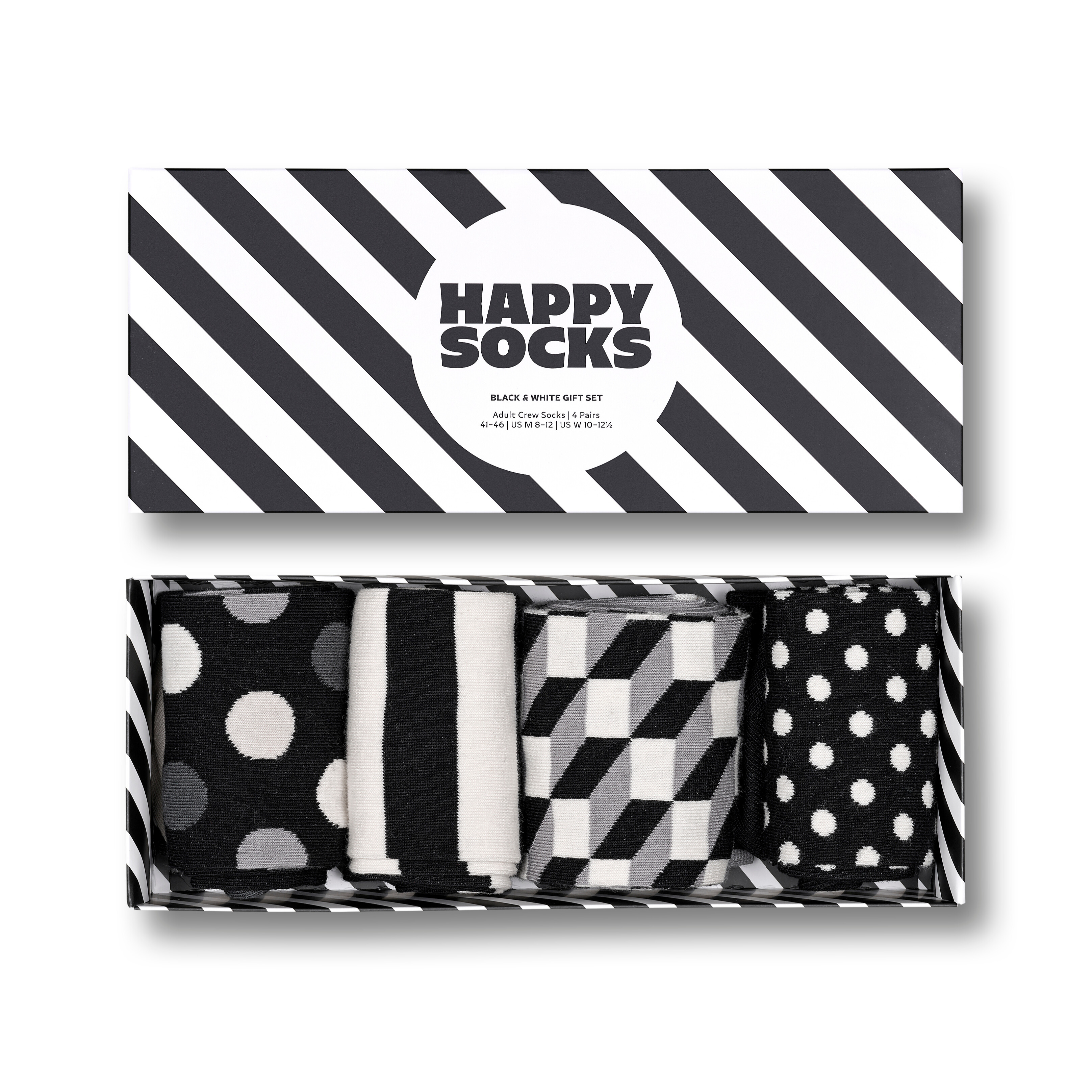 4-Pack Classic Black & White Socks Gift Set