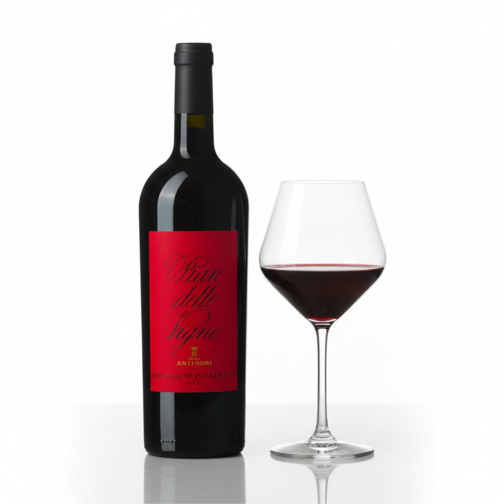 Antinori Pian delle Vigne Rosso di Montalcino 2023 + Set 6 Calici Vino Rosso Revolution 54.5 cl