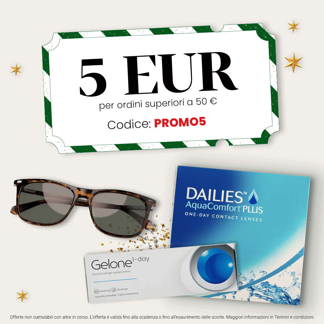 5 eur di sconto per ordini superiori a 50€. codice promo5