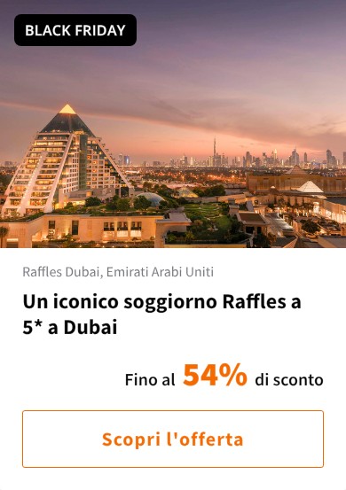 Un iconico soggiorno Raffles a 5* a Dubai