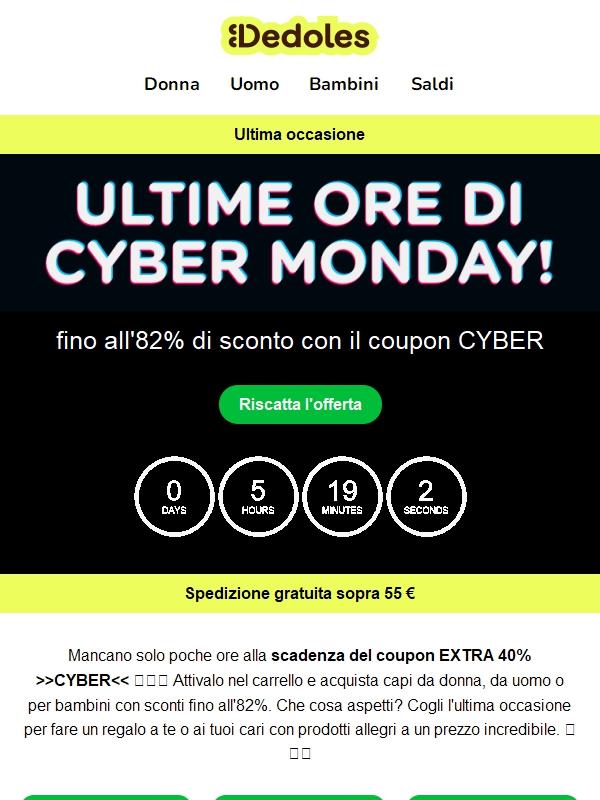 ⌛ ULTIME ore di Cyber Monday