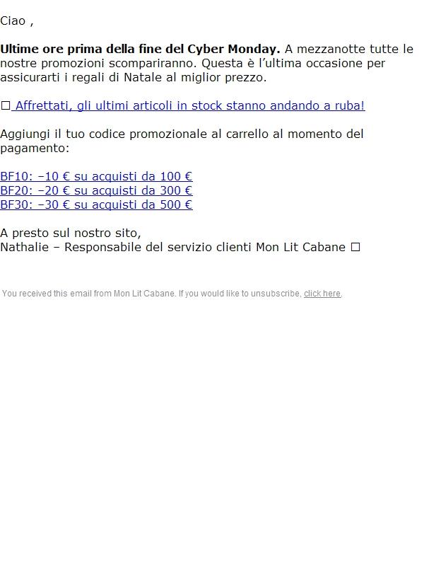 Il tuo codice promozionale è valido fino a mezzanotte! 🔔