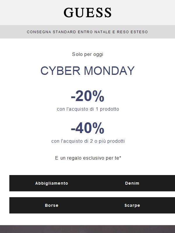 CYBER MONDAY | 40% di sconto. Solo oggi
