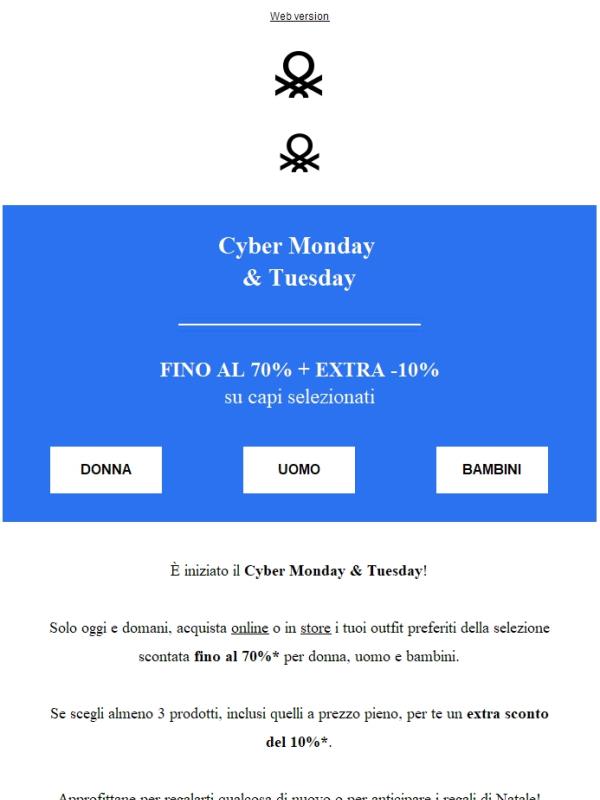 È arrivato il Cyber Monday: fino al 70% + extra -10%