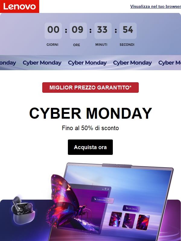 Ultime ore: le offerte del Cyber Monday terminano questa sera!