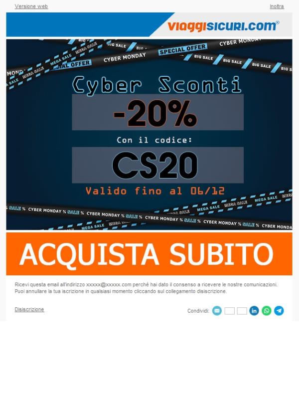Cyber Week: - 20% di sconto sulle polizze