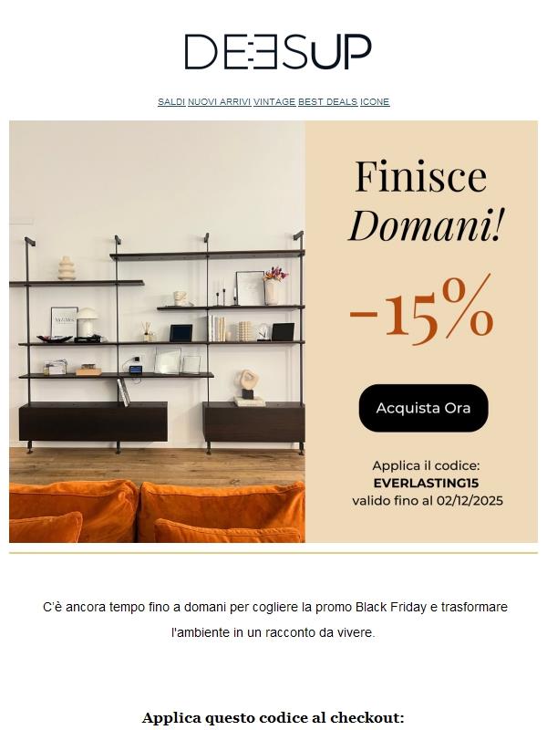 ⏰Il tempo sta per scadere: -15%