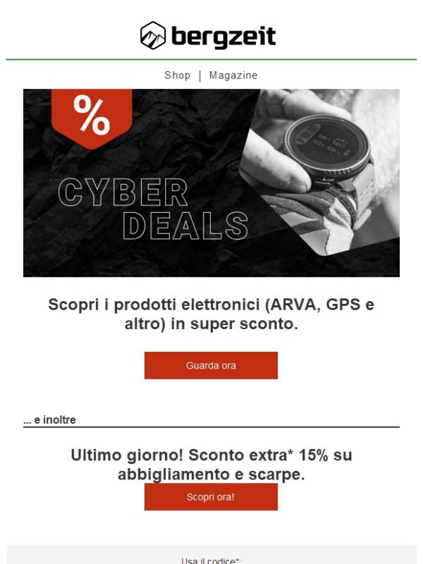 Cyber Monday 🖤 oltre 30% di sconto