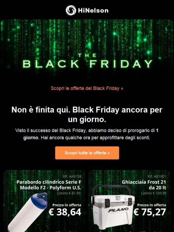 😍 Solo per te. Black Friday prorogato.