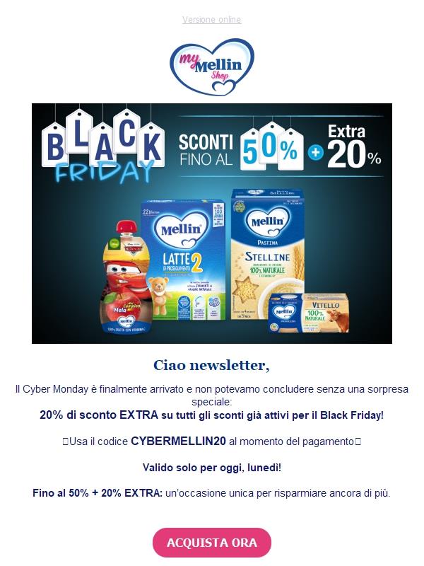 ⏰Cyber Monday: fino al 50% + 20% EXTRA