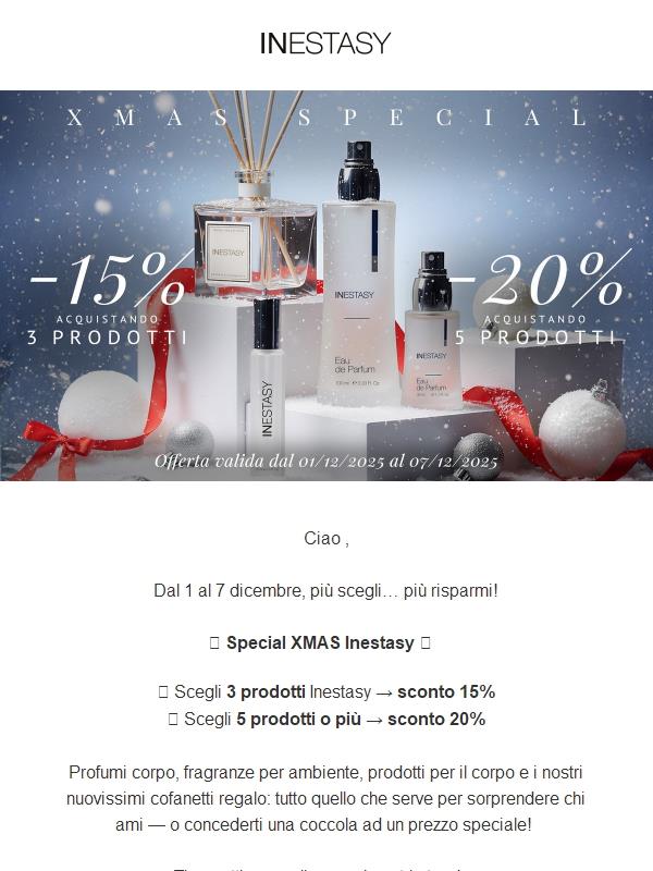 🎄 INESTASY XMAS SPECIAL: più regali scegli, più risparmi! 🎁