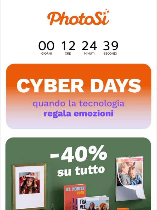 I Cyber Days terminano oggi: -40% 😱