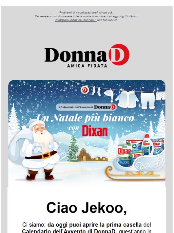 Partecipa subito! Il Calendario dell’Avvento di DonnaD con Dixan è arrivato