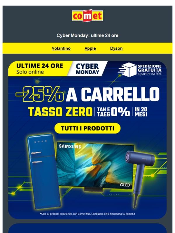 CYBER MONDAY | -25% a carrello ⚡