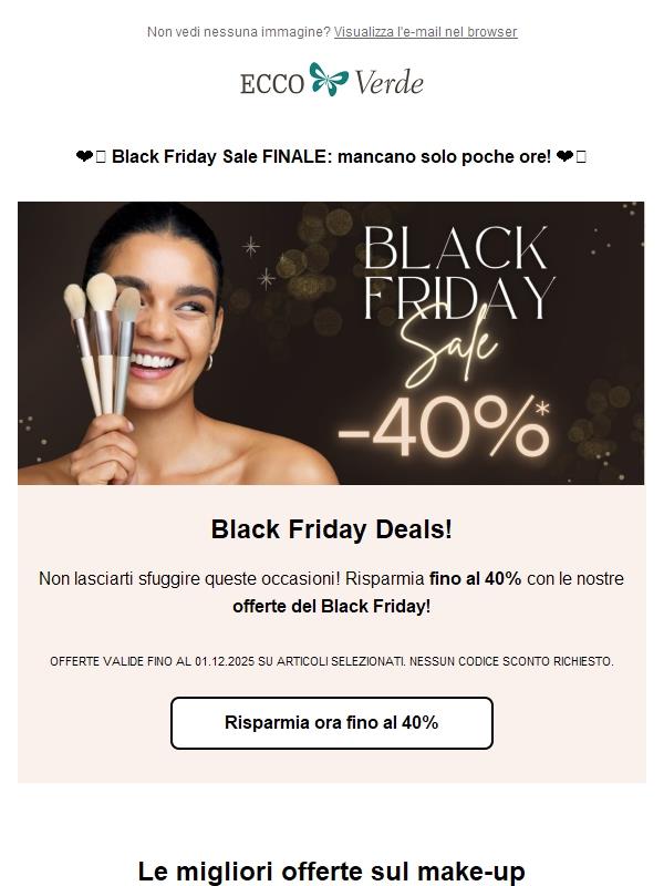 ⏰ Il conto alla rovescia è iniziato: mancano poche ore al Black Friday Week Finale!