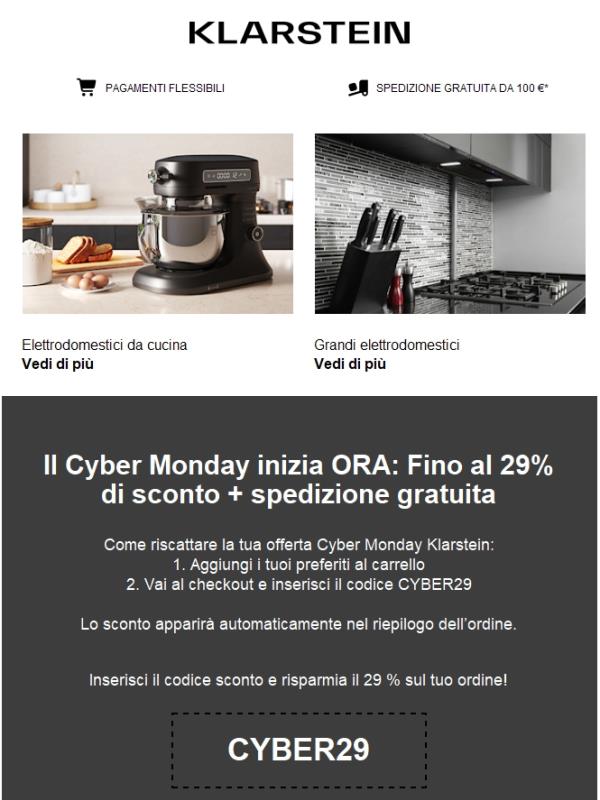 ⏰ Il tuo ultimo checkout Cyber Monday – 29% di sconto.