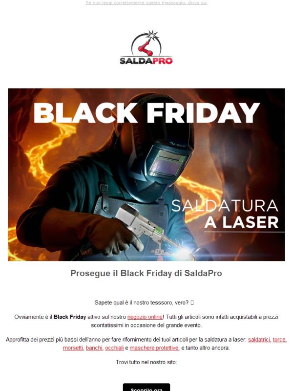 Il fuoco del Black Friday di Saldapro!