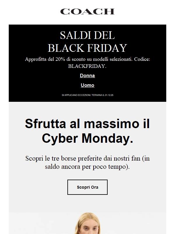 Approfitta del 20% di sconto prima della fine del Cyber Monday