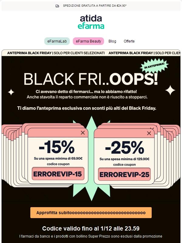 ⚡Cyber Monday: ultimo giorno per usare i tuoi Super Sconti!