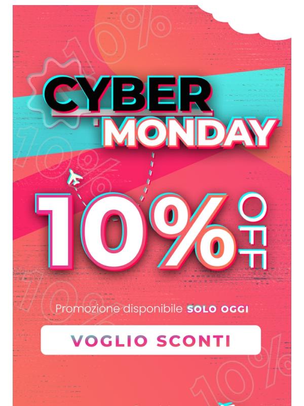 ⚡️CYBER MONDAY: 10% su tutto + fino al 96% sulle gift card. Ultima occasione!