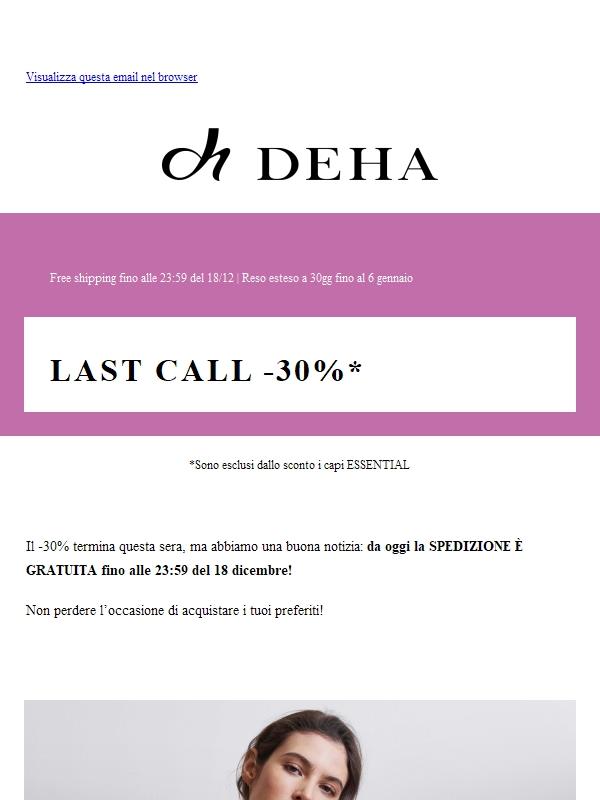 LAST CALL: Black Friday -30% + SPEDIZIONE GRATUITA!